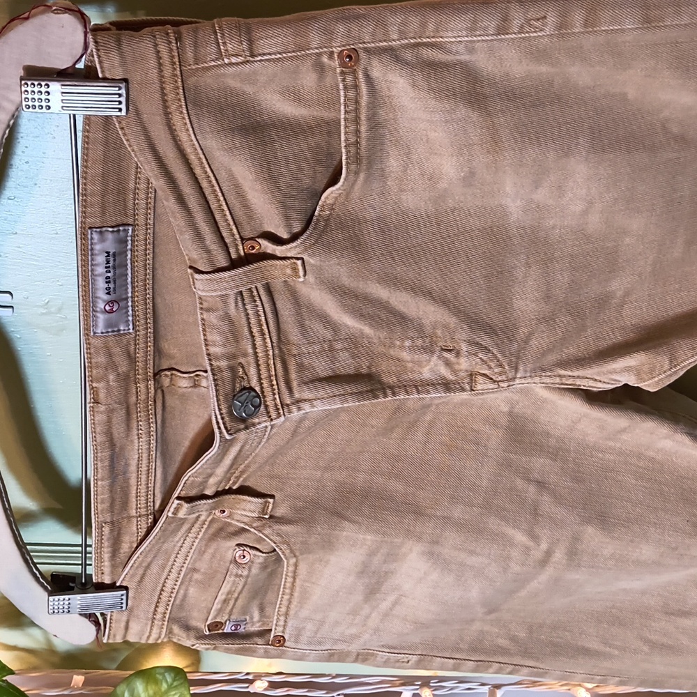 Men's AG Adriano Goldschmied Tellis Tan Beige Slim Jeans 32R - Picture 5 of 13